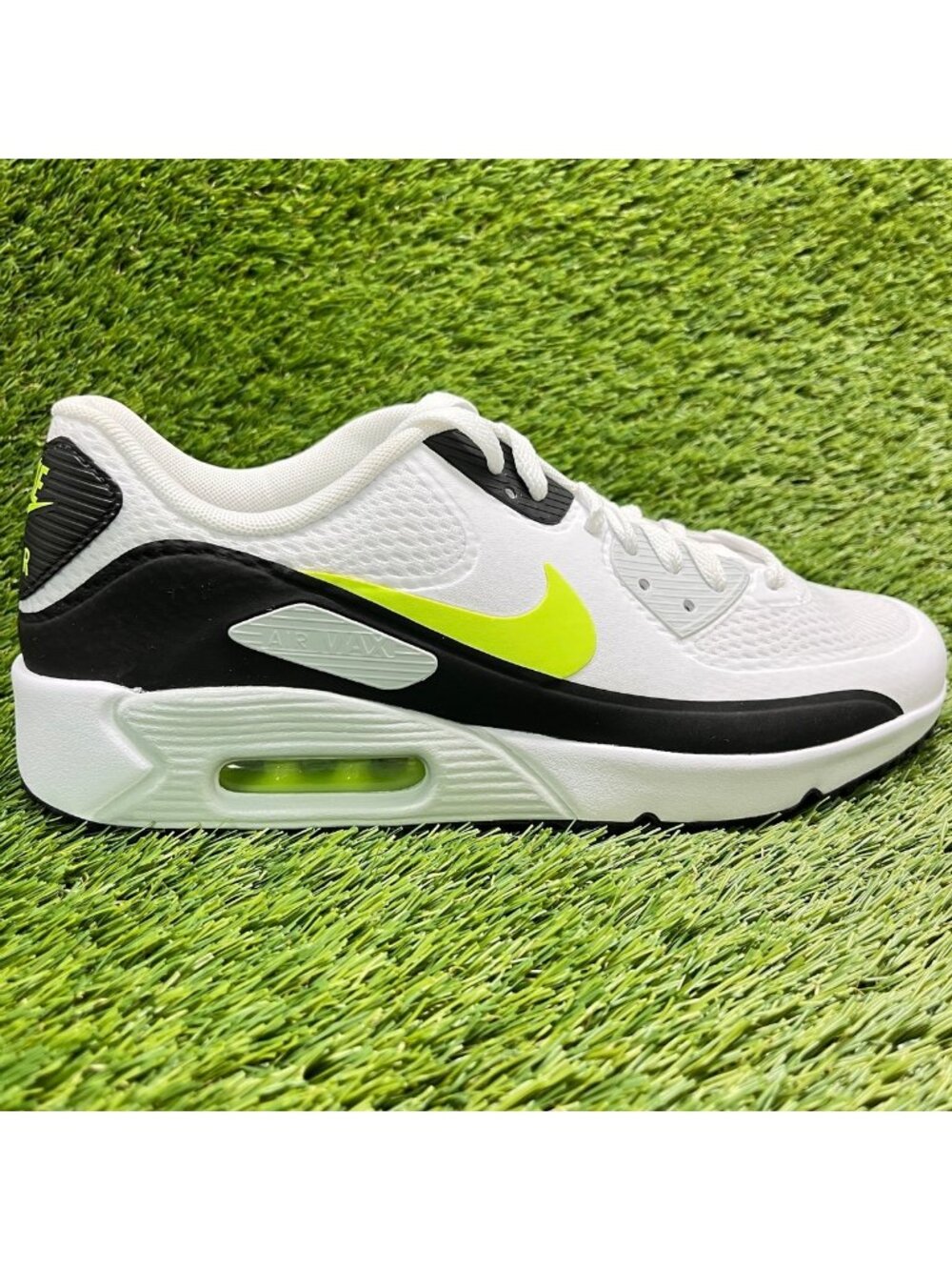 Nike Air Max 90 G Mens Size 8.5 White Volt Athletic Caual Golf Spikeless Shoes